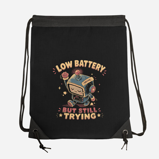 Low Battery But Still Trying-None-Drawstring-Bag-naomori