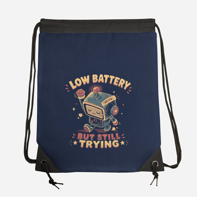 Low Battery But Still Trying-None-Drawstring-Bag-naomori