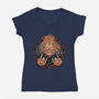 Rider From Hell-Womens-V-Neck-Tee-glitchygorilla