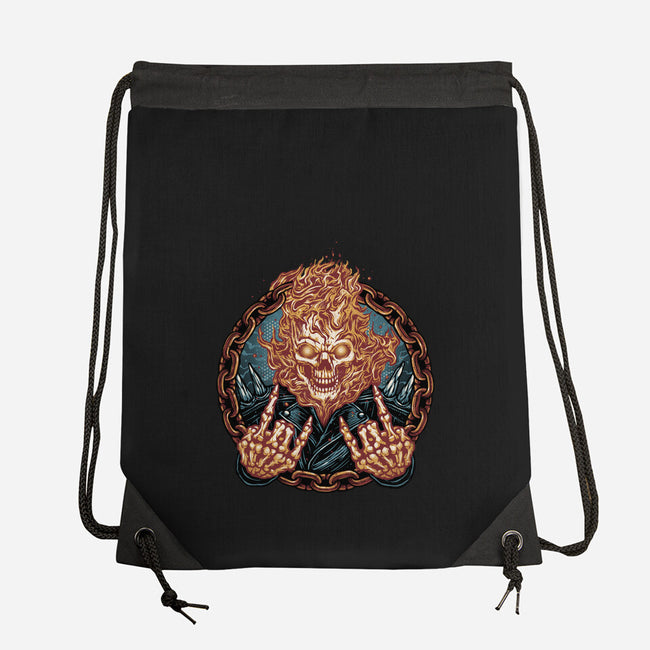 Rider From Hell-None-Drawstring-Bag-glitchygorilla