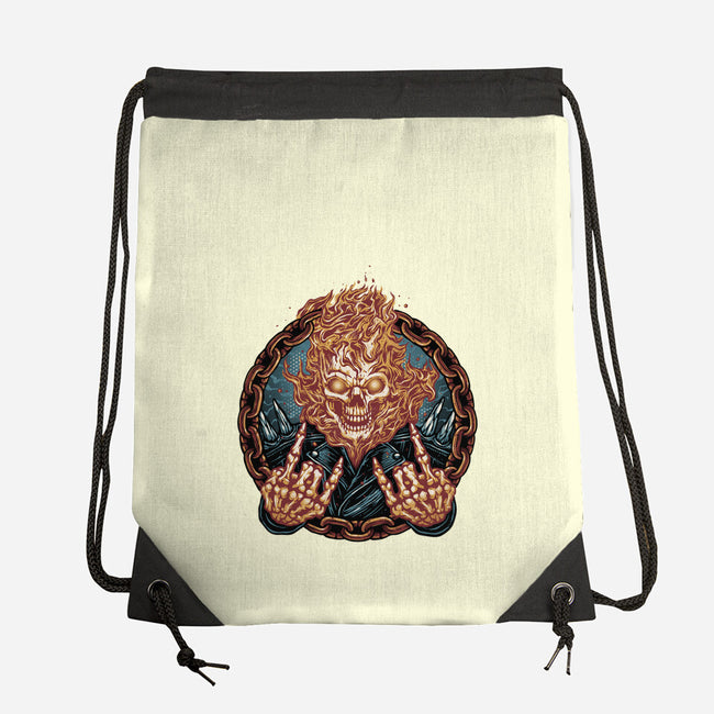 Rider From Hell-None-Drawstring-Bag-glitchygorilla