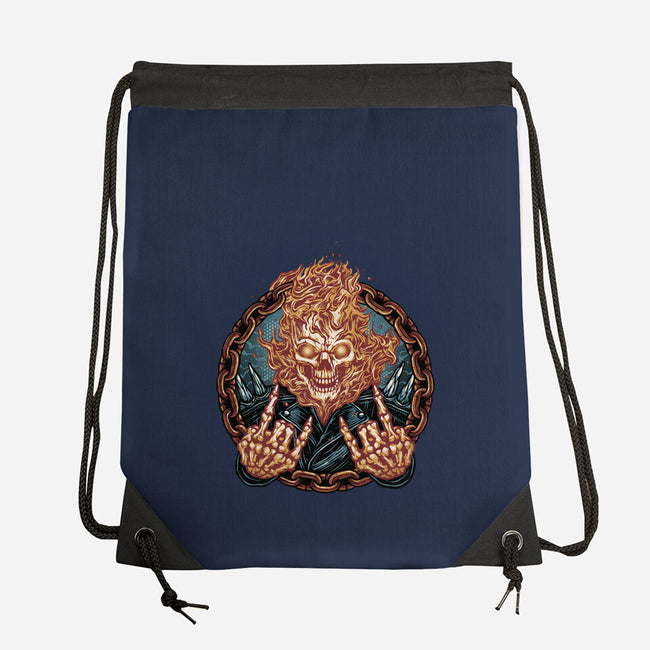 Rider From Hell-None-Drawstring-Bag-glitchygorilla