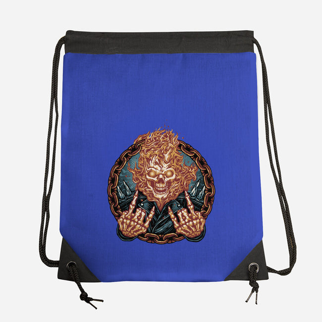 Rider From Hell-None-Drawstring-Bag-glitchygorilla