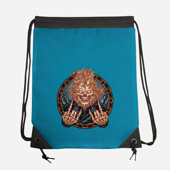 Rider From Hell-None-Drawstring-Bag-glitchygorilla