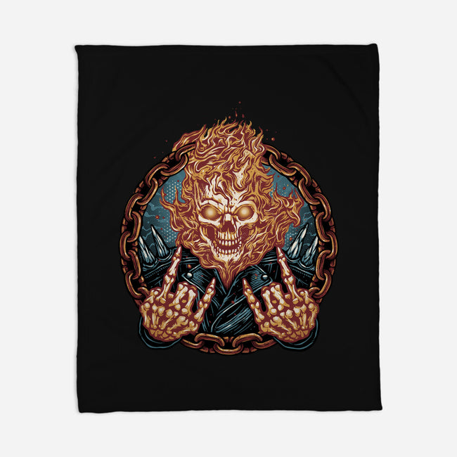 Rider From Hell-None-Fleece-Blanket-glitchygorilla