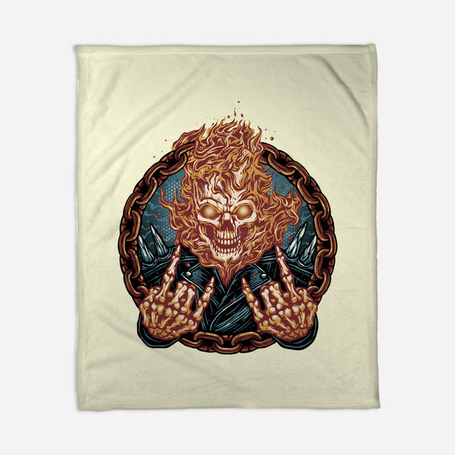 Rider From Hell-None-Fleece-Blanket-glitchygorilla