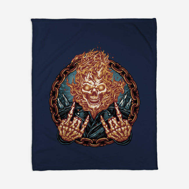 Rider From Hell-None-Fleece-Blanket-glitchygorilla
