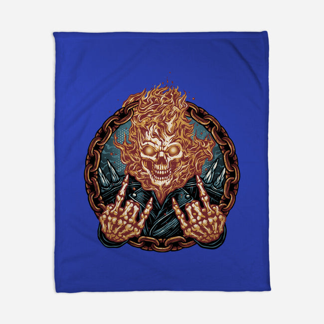 Rider From Hell-None-Fleece-Blanket-glitchygorilla