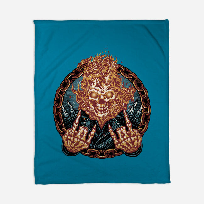 Rider From Hell-None-Fleece-Blanket-glitchygorilla