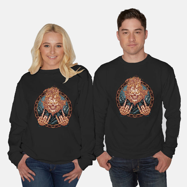 Rider From Hell-Unisex-Crew Neck-Sweatshirt-glitchygorilla