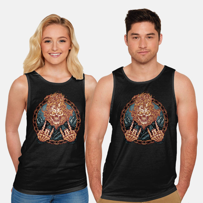 Rider From Hell-Unisex-Basic-Tank-glitchygorilla