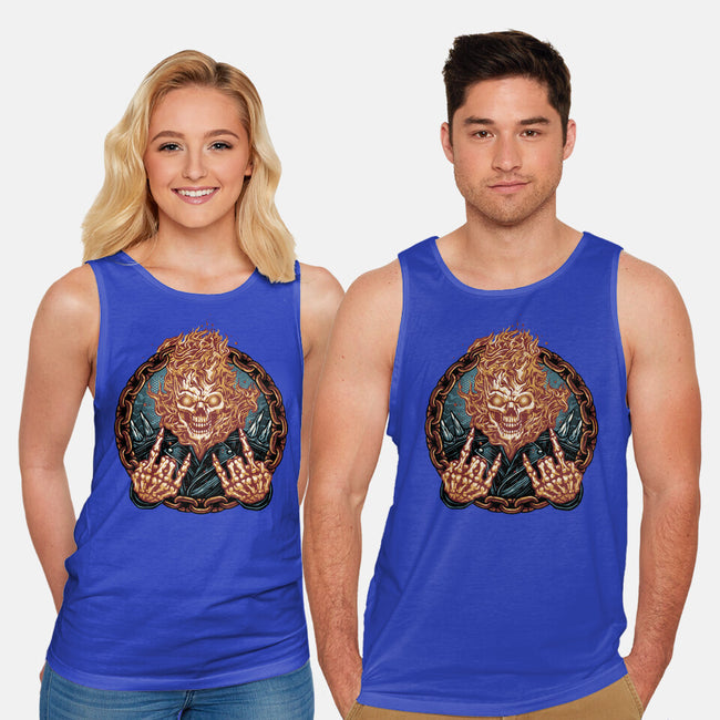 Rider From Hell-Unisex-Basic-Tank-glitchygorilla