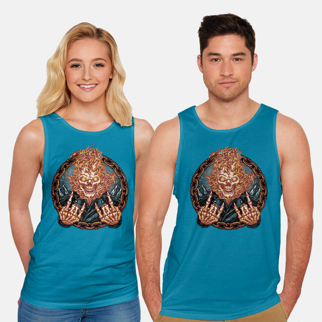 Rider From Hell-Unisex-Basic-Tank-glitchygorilla