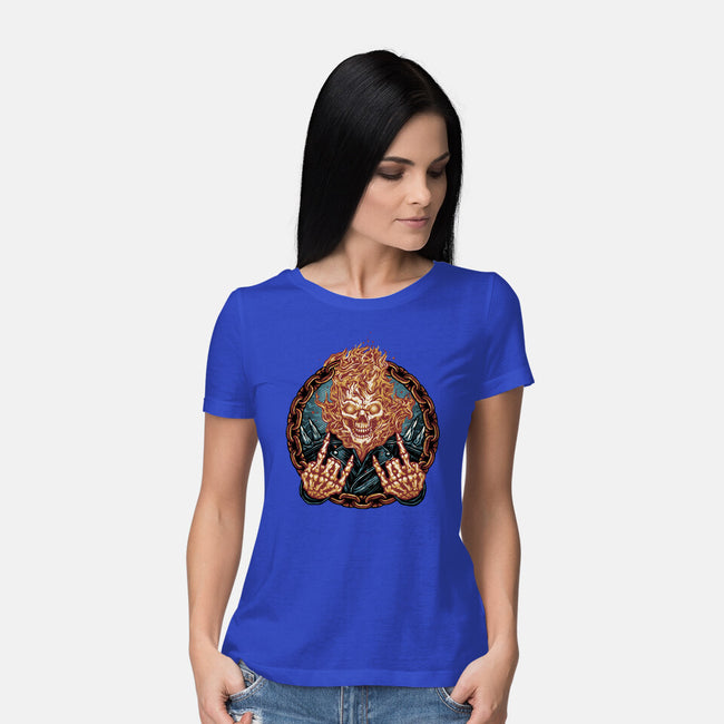 Rider From Hell-Womens-Basic-Tee-glitchygorilla