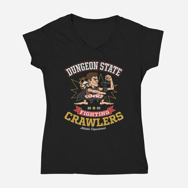 Fighting Crawlers-Womens-V-Neck-Tee-Popnotic