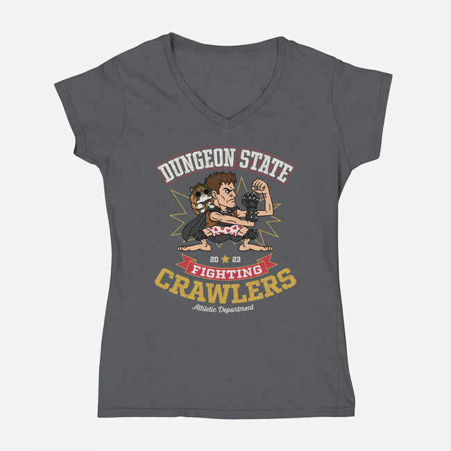 Fighting Crawlers-Womens-V-Neck-Tee-Popnotic