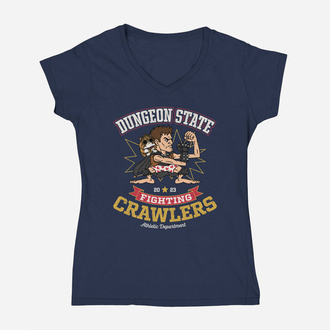 Fighting Crawlers-Womens-V-Neck-Tee-Popnotic