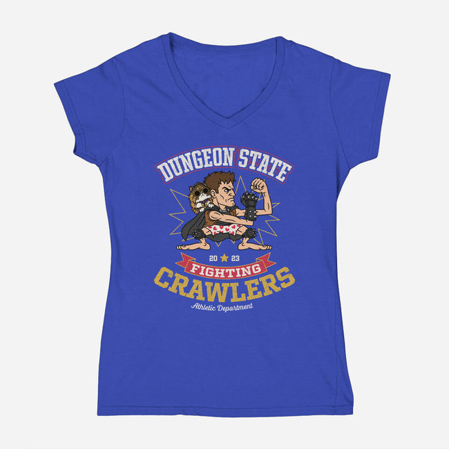 Fighting Crawlers-Womens-V-Neck-Tee-Popnotic