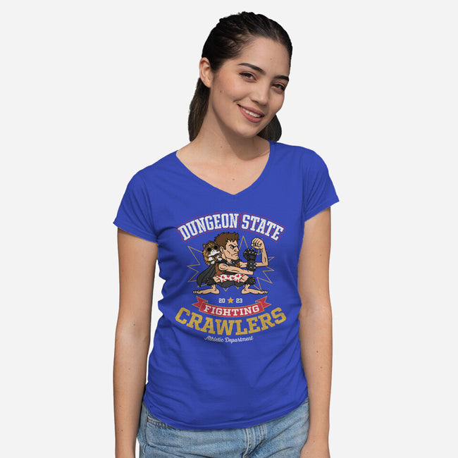 Fighting Crawlers-Womens-V-Neck-Tee-Popnotic