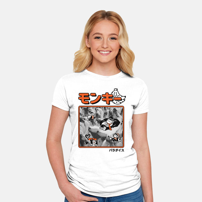 Monkey Paradise-Womens-Fitted-Tee-Henrique Torres