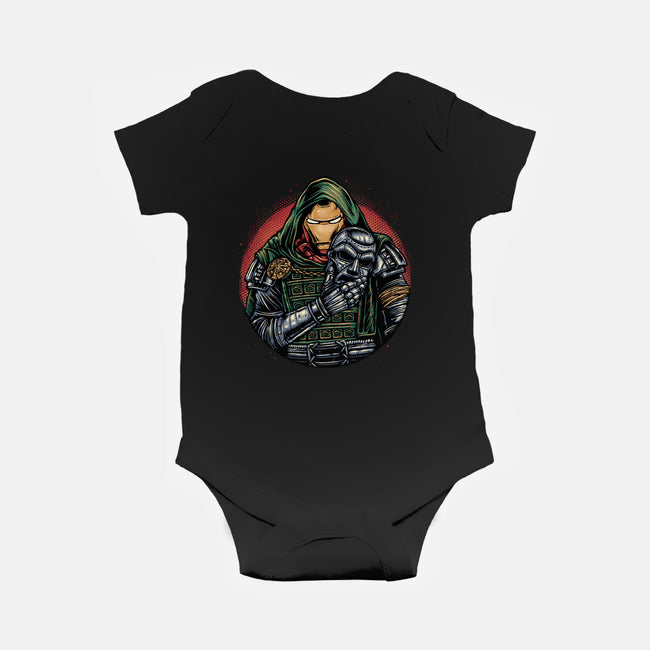 Iron Inside-Baby-Basic-Onesie-glitchygorilla