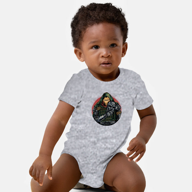 Iron Inside-Baby-Basic-Onesie-glitchygorilla
