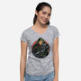 Iron Inside-Womens-V-Neck-Tee-glitchygorilla