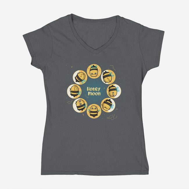 Honey Moon-Womens-V-Neck-Tee-Freecheese