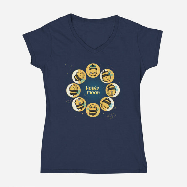 Honey Moon-Womens-V-Neck-Tee-Freecheese