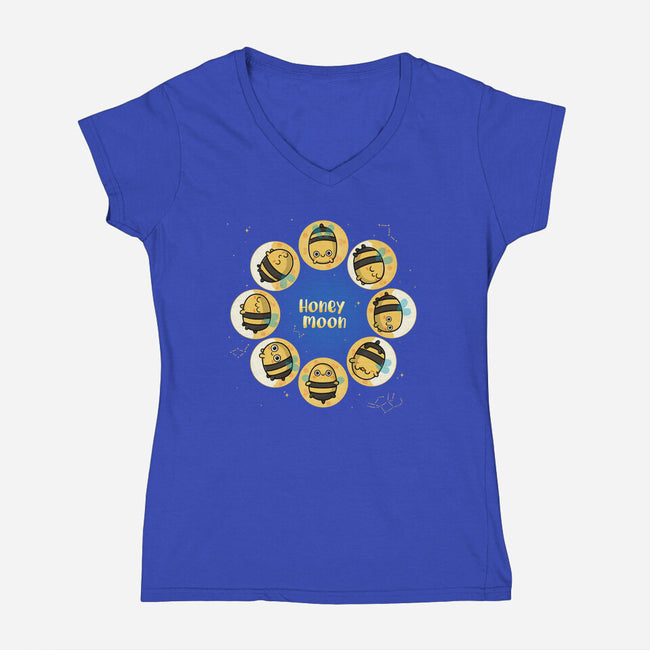 Honey Moon-Womens-V-Neck-Tee-Freecheese