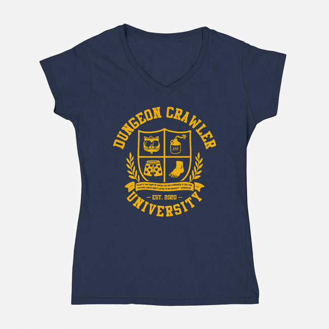 Dungeon Crawler U-Womens-V-Neck-Tee-zachterrelldraws