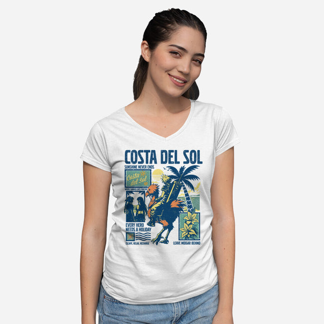 Welcome To Costa Del Sol-Womens-V-Neck-Tee-hypertwenty