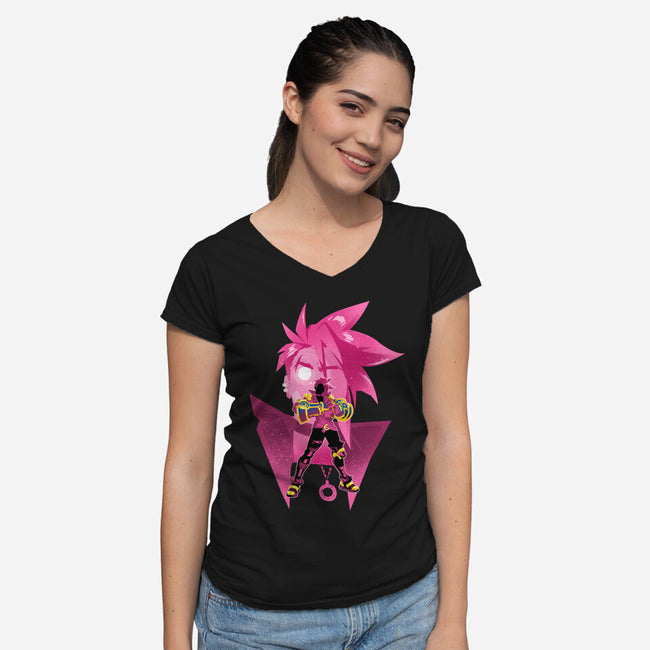 Vi 2XKO-Womens-V-Neck-Tee-hypertwenty