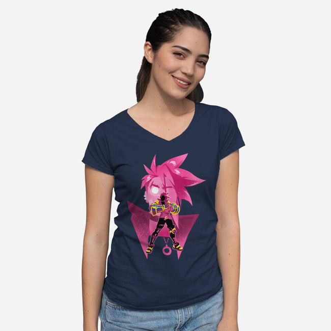 Vi 2XKO-Womens-V-Neck-Tee-hypertwenty