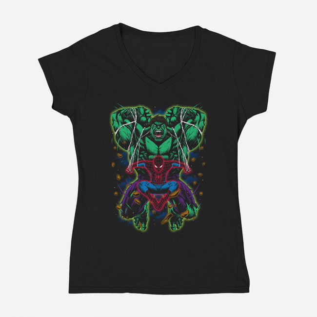 Smash Meets Swing-Womens-V-Neck-Tee-zybbhorn