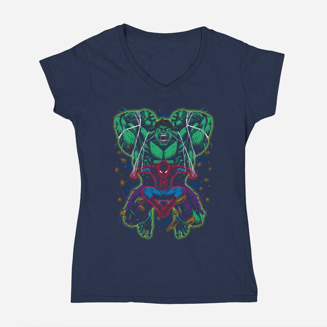 Smash Meets Swing-Womens-V-Neck-Tee-zybbhorn
