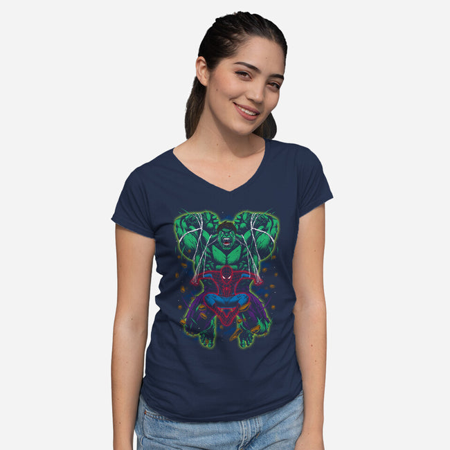 Smash Meets Swing-Womens-V-Neck-Tee-zybbhorn