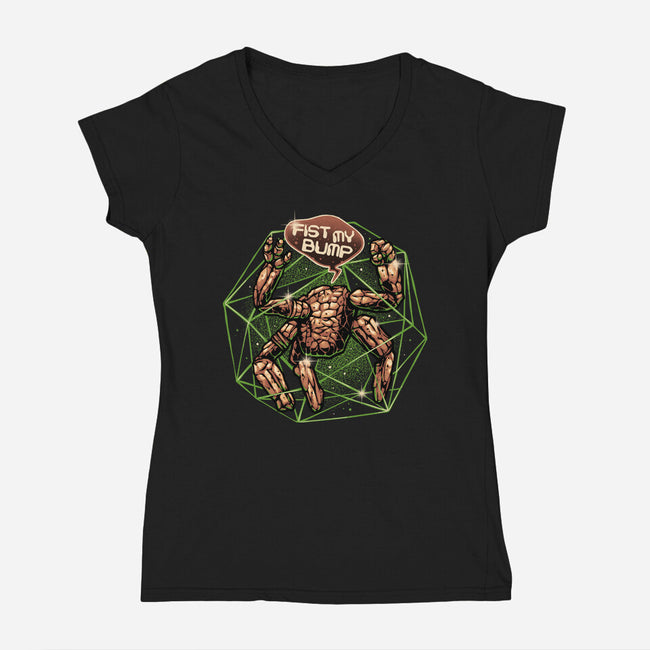 Fist My Bump-Womens-V-Neck-Tee-glitchygorilla