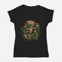 Fist My Bump-Womens-V-Neck-Tee-glitchygorilla