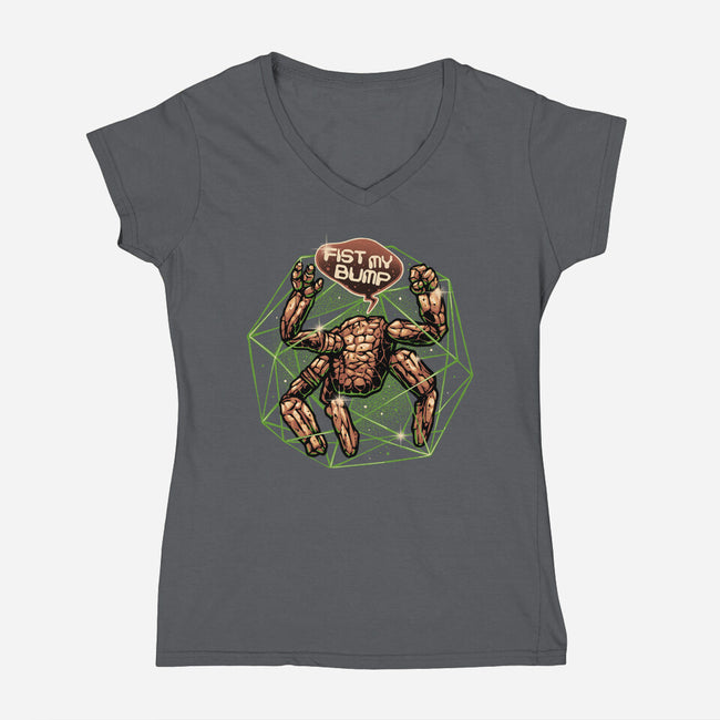Fist My Bump-Womens-V-Neck-Tee-glitchygorilla