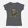 Fist My Bump-Womens-V-Neck-Tee-glitchygorilla