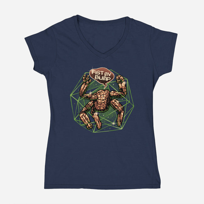Fist My Bump-Womens-V-Neck-Tee-glitchygorilla