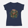 Fist My Bump-Womens-V-Neck-Tee-glitchygorilla