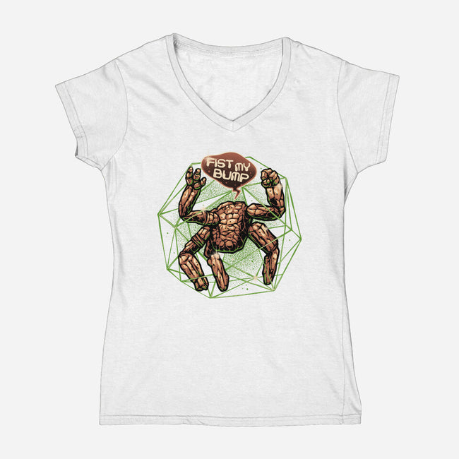 Fist My Bump-Womens-V-Neck-Tee-glitchygorilla
