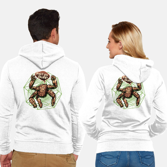 Fist My Bump-Unisex-Zip-Up-Sweatshirt-glitchygorilla