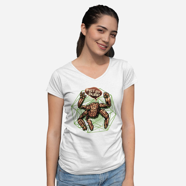 Fist My Bump-Womens-V-Neck-Tee-glitchygorilla