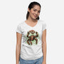 Fist My Bump-Womens-V-Neck-Tee-glitchygorilla