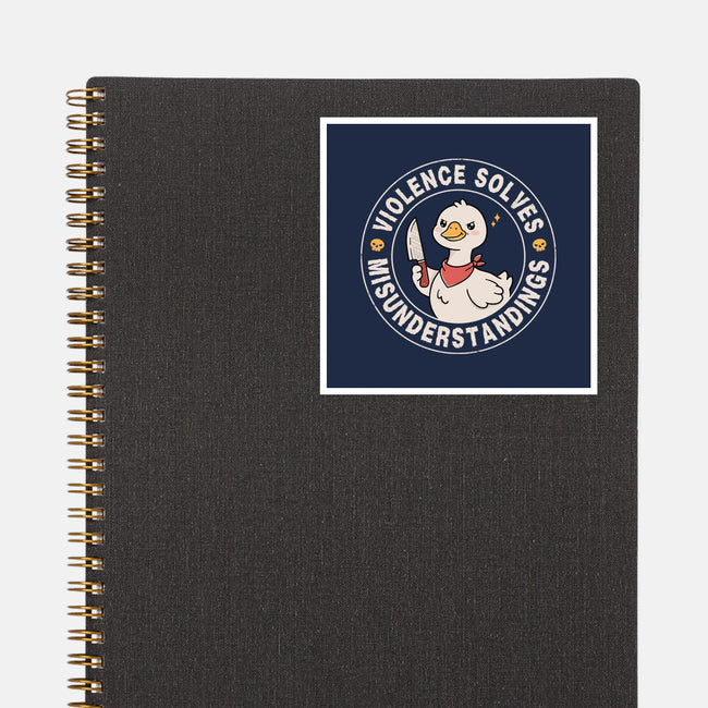 Violence Solves Misunderstandings-None-Glossy-Sticker-GODZILLARGE