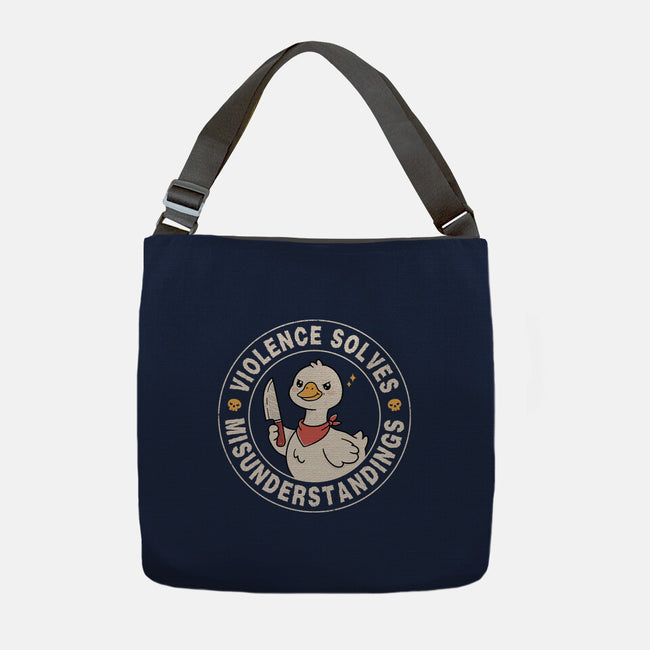 Violence Solves Misunderstandings-None-Adjustable Tote-Bag-GODZILLARGE