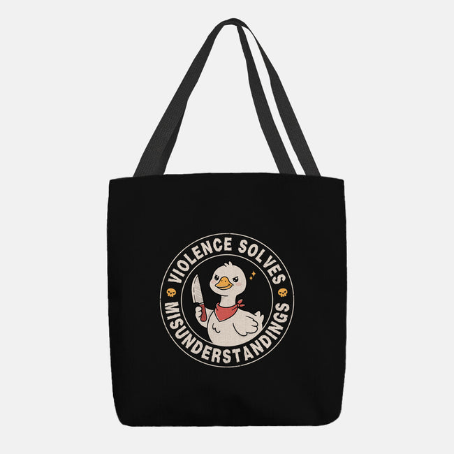 Violence Solves Misunderstandings-None-Basic Tote-Bag-GODZILLARGE